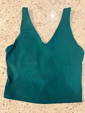 Athleta Transcend Vneck crop - Deep Teal